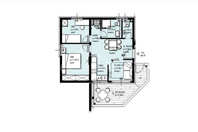 Appartamento, 54 m2, Vendita, Seget Donji