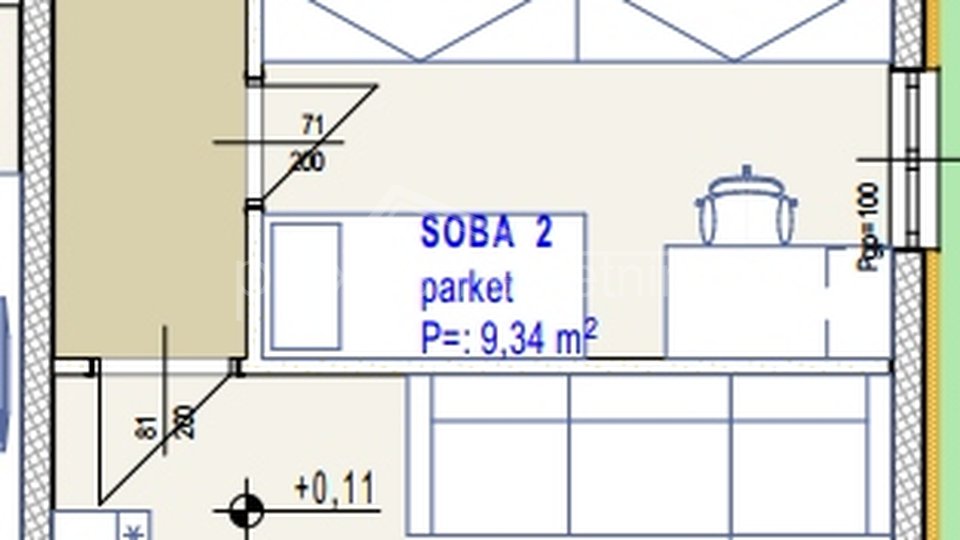Dvosoban stan - apartman: Seget Donji, 71 m2