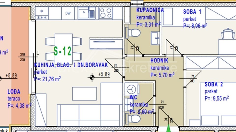 Apartment, 63 m2, For Sale, Seget Donji