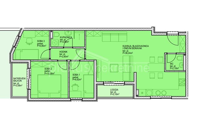 Trosoban stan - NOVOGRADNJA: Split, Sirobuja, 88 m2